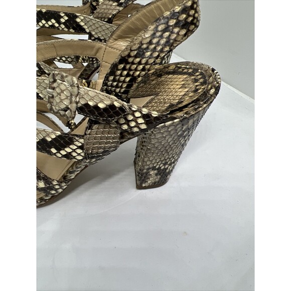 PAUL ANDREW Snakeskin Slingback Block Heel Strapped Heels 41 Handmade Italy 9.5 - Picture 10 of 16